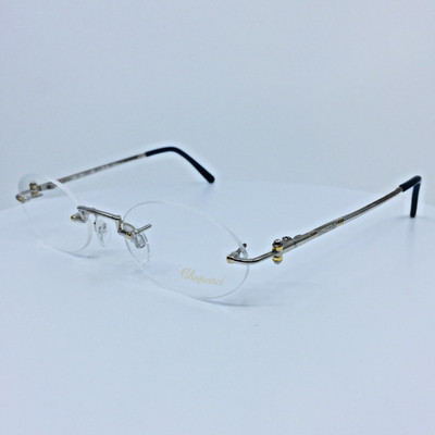 New Chopard Eyeglasses M. C 046 C. V 6062 Shiny Silver & Gold 48mm Switzerland