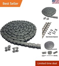 High-Strength 3 Feet Roller Chain - Carbon Steel, 96 Links, ASME B29.1 Compliant