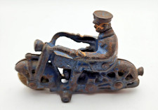 Vintage Hubley or Champion Cast Iron Motorcycle Cop 5" all Original.