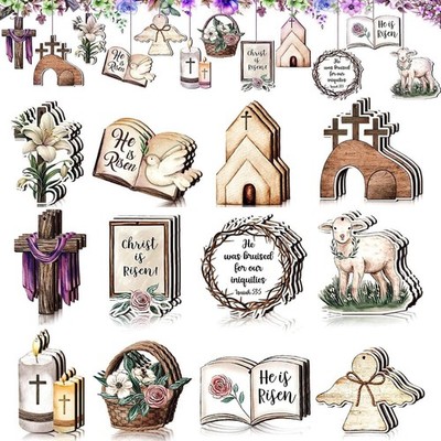 36 Pcs Vintage Easter Ornaments Religious Easte Tree Ornaments for Home Party