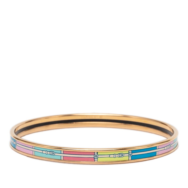 HERMES Enamel belt motif Bangle Women 【Used】