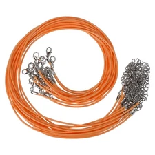 20 Pcs 16"x0.06" Necklace Cord Waxed Leather Necklace String Rope Orange