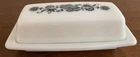 Vintage Pyrex Old Town Dark Blue Onion Covered Butter Dish Milk Glass 72-B