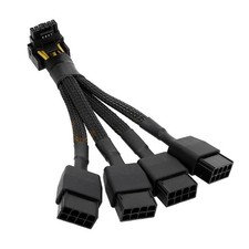 12VHPWR 16 Pin 12 4 pin GPU Cable to 4X 8 Pin PCIe 5.0 Extension 90 Degree An...