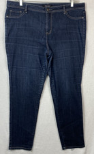 Roz & Ali Women's Jeans Plus Size 18 (42X30) Blue Faux Front Pockets Slimming