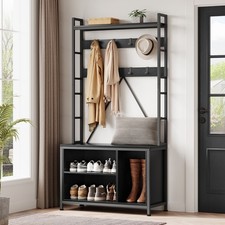 Freistehende Garderobe mit Schuhbank, Haken u...