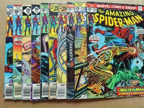 New ListingLot Of 10 Amazing Spider-Man 132 133 144 157 158 160 165 168 171 181 1974 1975