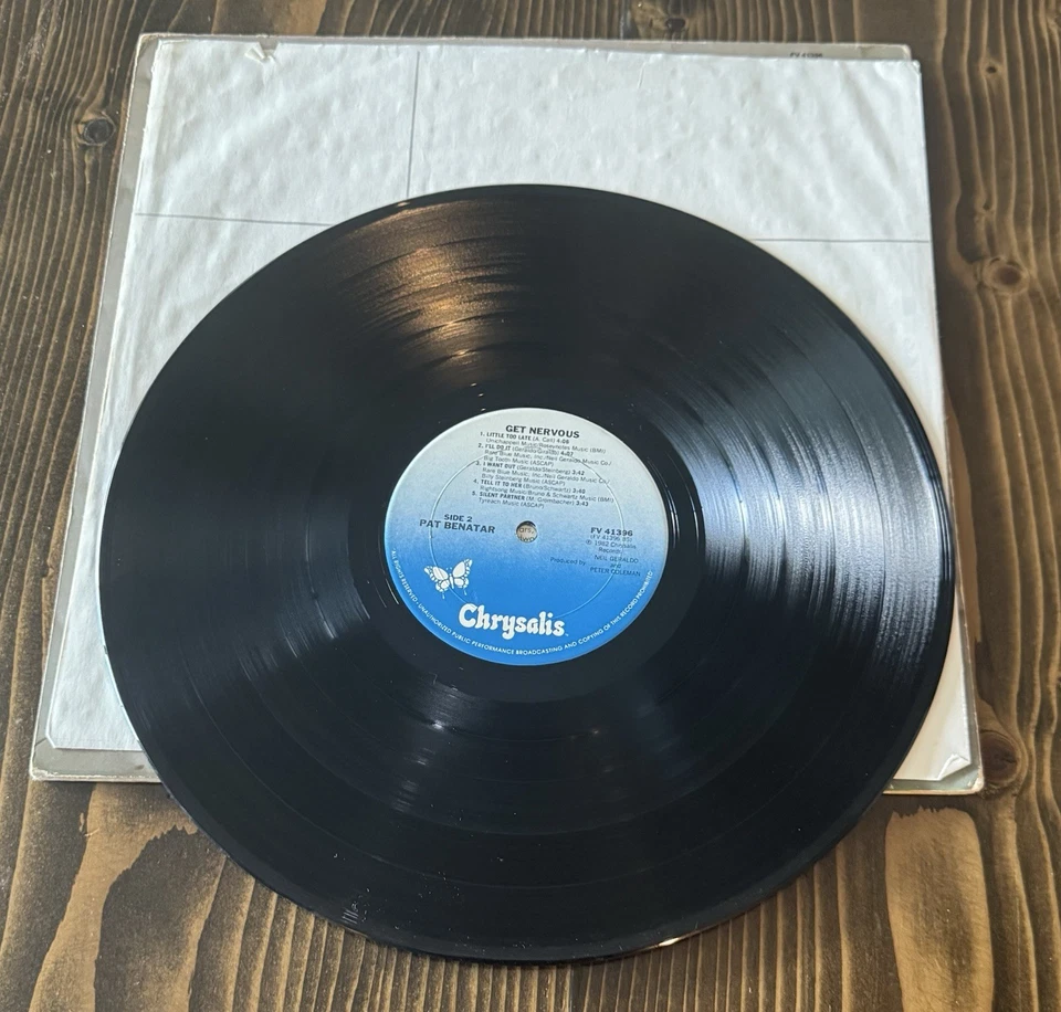 Pat Benatar Get Nervous 33RPM Vinyl LP Record 1982 Chrysalis CHR 1396 - Image 4 of 4