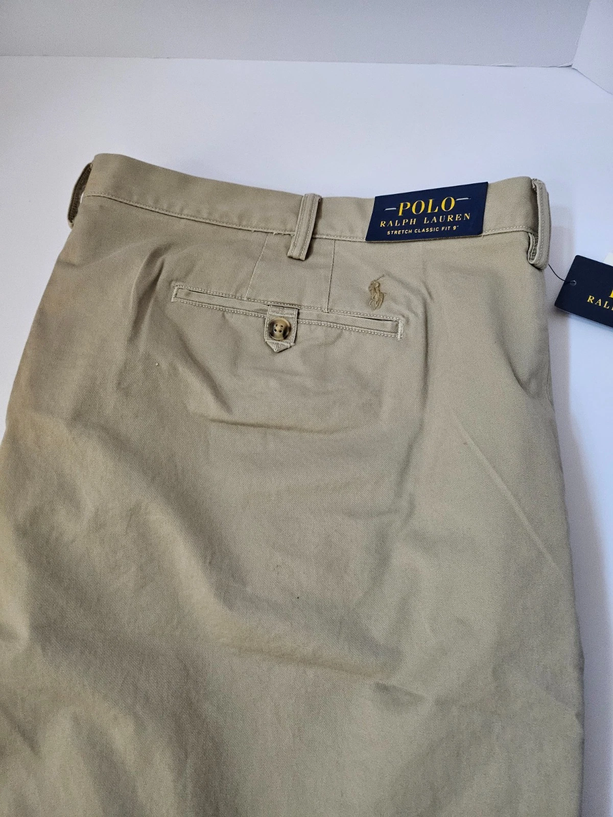 Polo Ralph Lauren Stretch Classic Fit Men's Chino 9" Shorts Size 48B Tan New