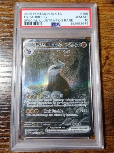 Excadrill ex 168/086 PSA 10 Special Illustration Rare Black Bolt Pokemon Card