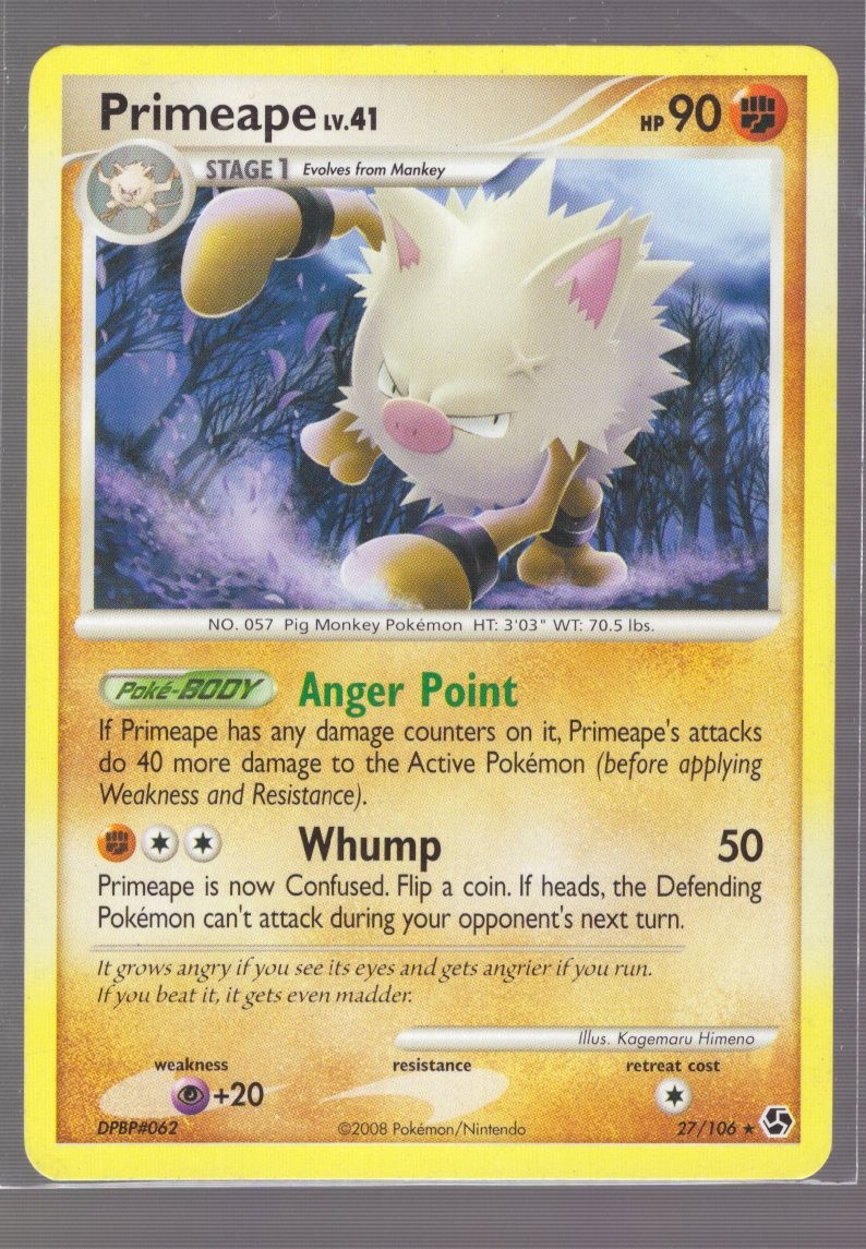 PRIMEAPE 27/106 RARE GREAT ENCOUNTERS 2008 POKEMON RARE KAGEMARU HIMENO