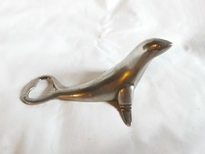 Sea Lion Metal Bottle Opener Cap Remover Heavy Silver Coloured Seal 12cmx6cm