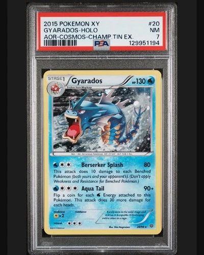 Pokemon 2015 XY Ancient Origins Gyarados 20 Holo PSA 7 NM Cosmos Champion Tin
