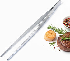 12 Inch Stainless Steel Precision Kitchen Tweezers - Professional Chef-Grade To