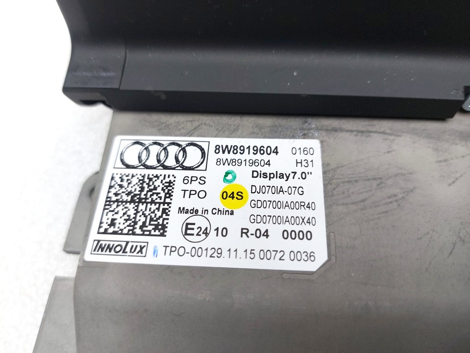 DASHBOARD SAT NAV MULTIMEDIA DISPLAY SCREEN 8W8919604 AUDI A4 B9 2016 ...