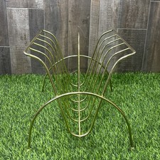 Vintage Atomic MCM Brass Wire Magazine Rack Record Holder Mid Century Modern