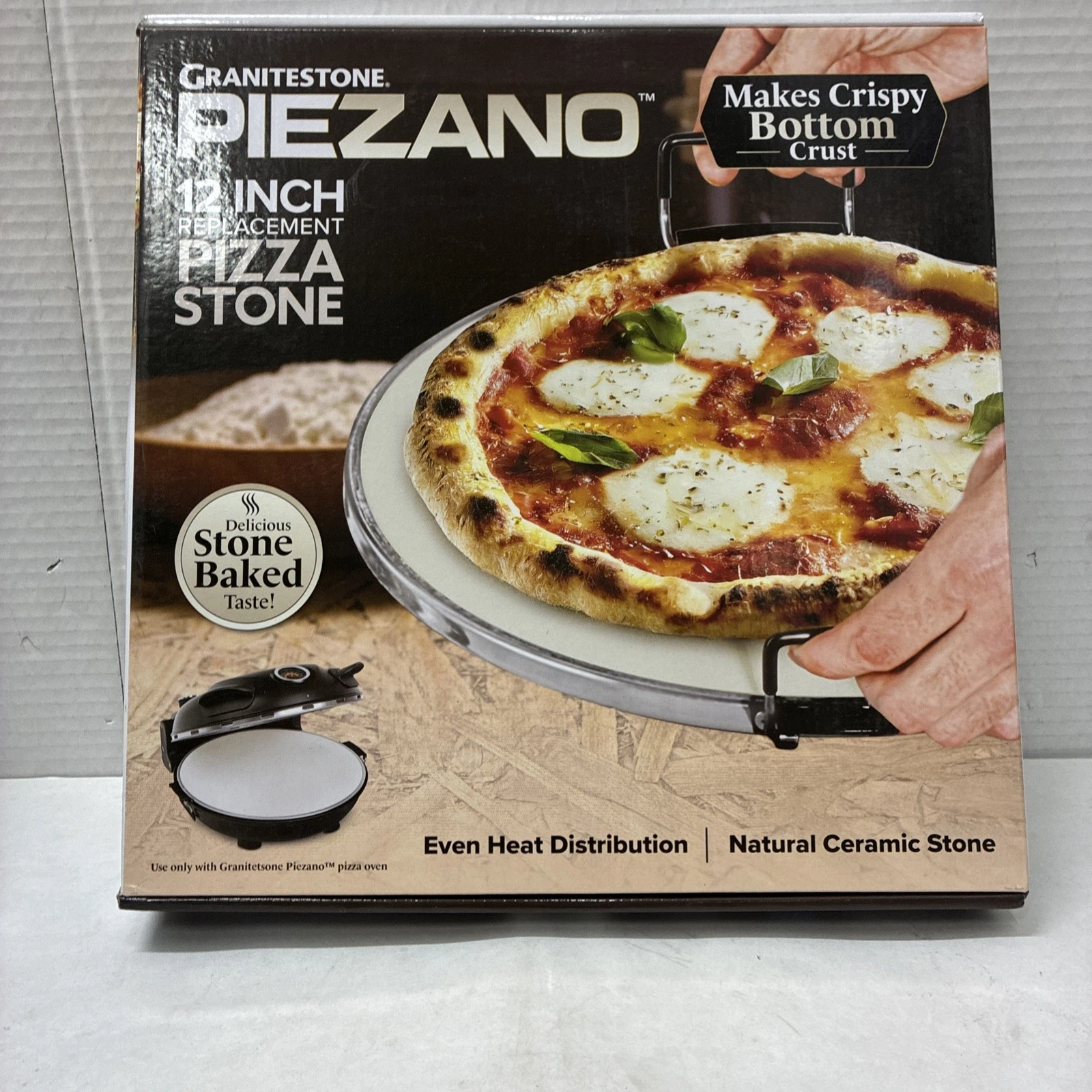 Granitestone Piezano 12 Inch Natural Ceramic Pizza Stone for Oven or Grill
Opens in a new window or 