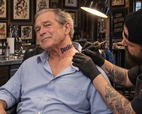 George W. Bush Presidential Neck Tattoo 8