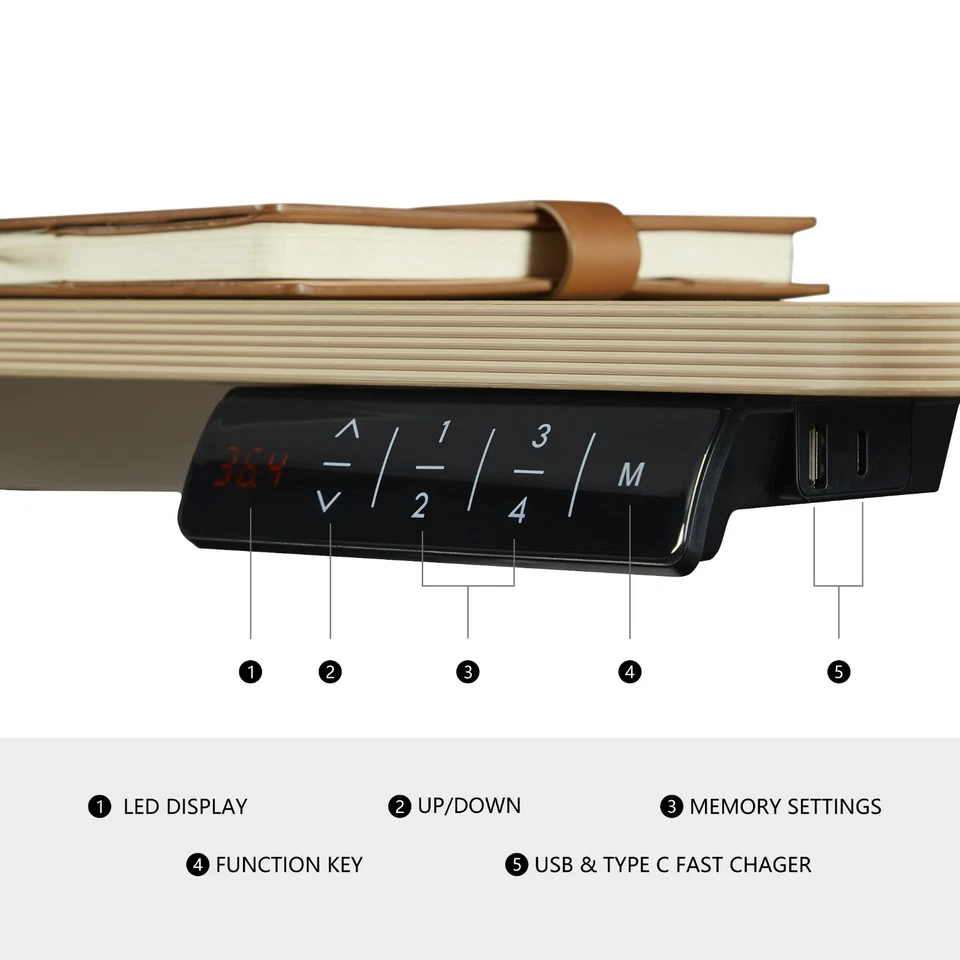 Height Adjustable Corner Standing Desk Wireless Charger & USB C Fast Chargers - Image 3 of 4