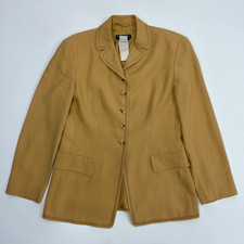 Giorgio Armani Black Label Giacca Donna Blazer Sz 10 Golden Yellow Jacket Italy