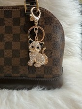 Cat Bag Charm Keychain Key Ring Car Charm Rhinestone New Birthday Holiday Gift