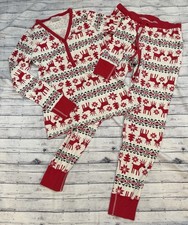 Hanna Andersson Christmas Fair Isle Reindeer Pajamas Women s Medium