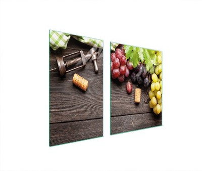 Glasplatte und Schneidebrett 100x52 Obst