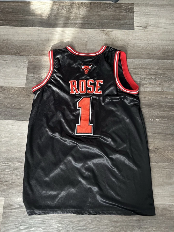 Camiseta Derrick Rose #1 Negra Chicago Bulls NBA Para Hombre Talla 54 Adidas Cosida Foto 2 de 4