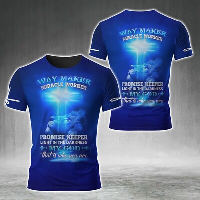 Lion Way Maker Miracle Worker Promise Keeper Light All Shirt 3D AOP Shirt S-5XL