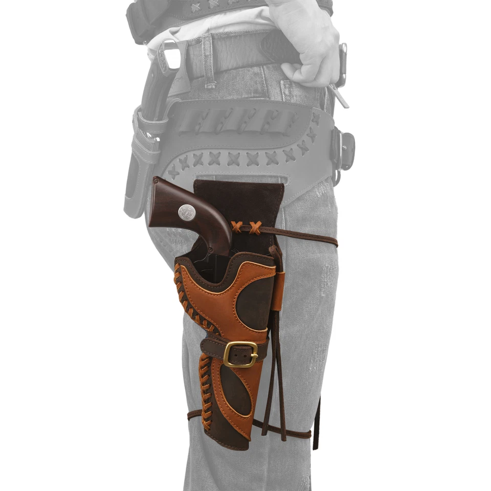 Brown Leather Gun Holster Action Ruger Colt .357 .38 .22 Revolver Belt Case - Image 3 of 4