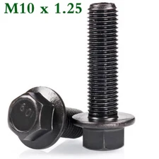 M10 x 1.25 Fine Thread Flange Bolts Hex Cap Head Screws Grade 10.9 Alloy Steel