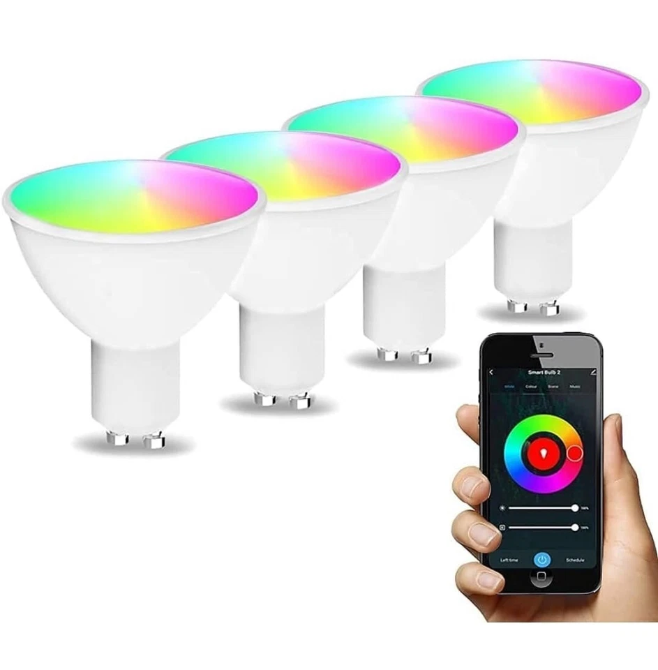 WIFI Smart Bulb GU10 RGB CCT Dimmable Lamp Alexa Google Home App Control UK X4 - Image 2 of 4