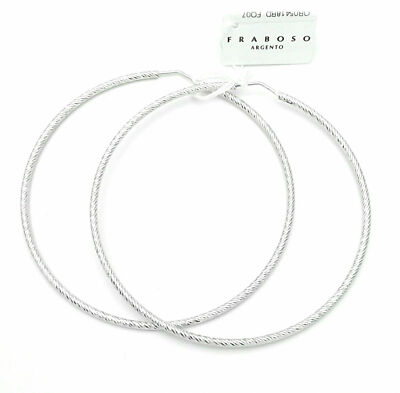Creolen mit Diamantrohr 925 Silber rhodiniert von Fraboso