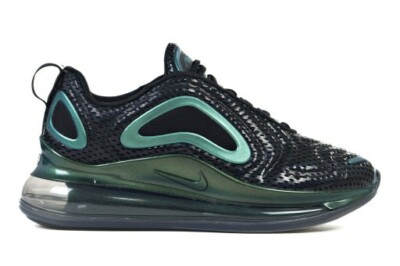 NIKE AIR MAX 720 GS BLACK LASER GREEN ATHLETIC RUNNING SHOES 5.5Y NIKE AIR MAX 720 GS BLACK LASER GREEN ATHLETIC RUNNING SHOES 5.5Y