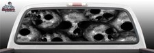 Skulls Grayscale Grunge Car Perf Perforated Rear Window Decal Graphic Truck Suv