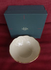 Lenox 4-1/2" Diameter Small Ivory Leaf Bowl Scalloped w/ Gold Trim Vintage w/box