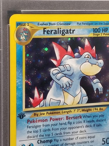 2000 Pokemon Neo Genesis 1st Edition Feraligatr Holo #4 _ WOTC_ PSA 8 - Picture 7 of 16