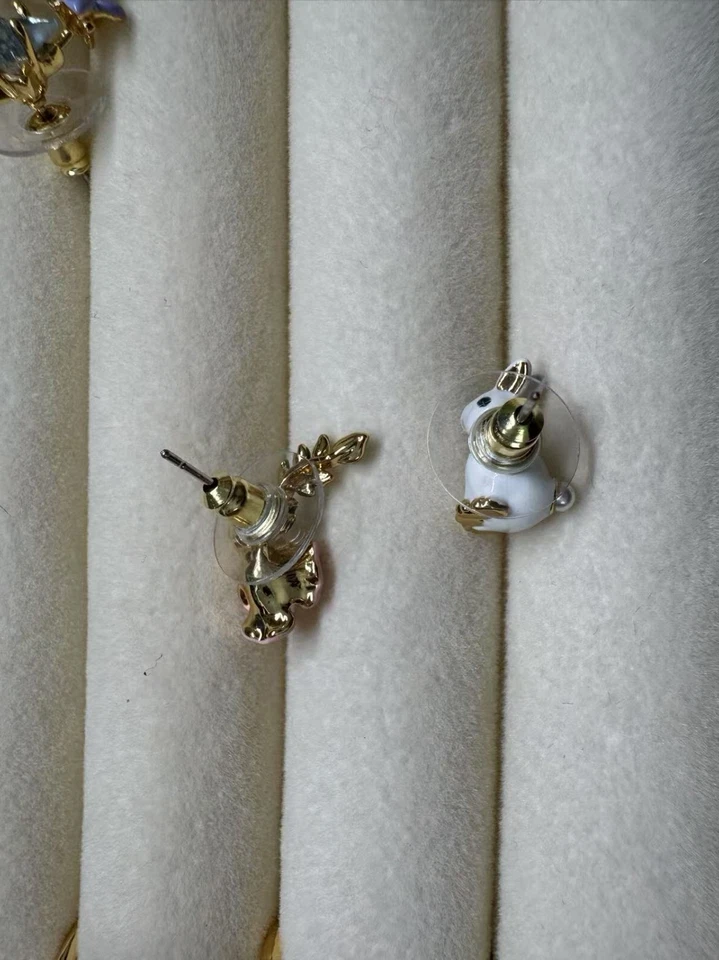 Pendientes / pendientes les nereides conejito y flores Foto 3 de 3