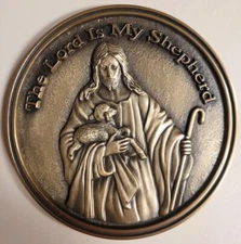 Batesville LifeStories Funeral Brass Magnetic Medallion - Lord is My Shepherd