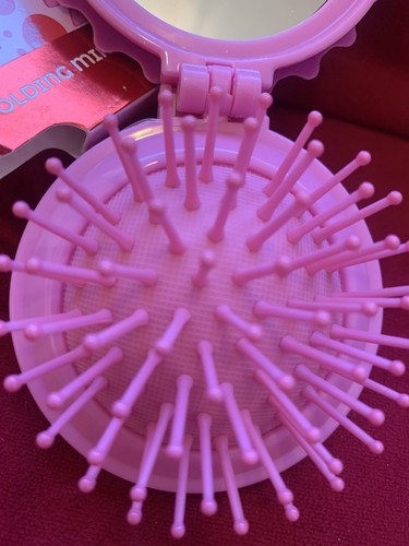 Cherry Coke 3D Folding Mirror Brush Compact Makeup Travel Pink Brand New - Picture 4 of 5