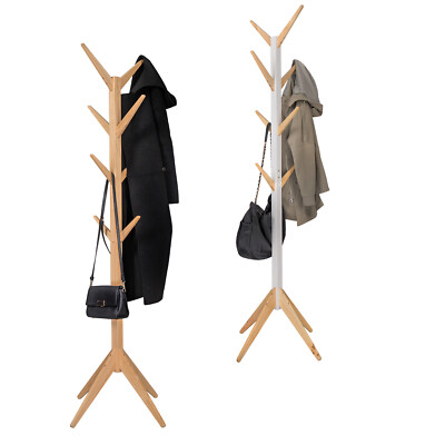 Kleiderständer Garderobenständer Hängeregal Garderobe Holz mit Haken #1602