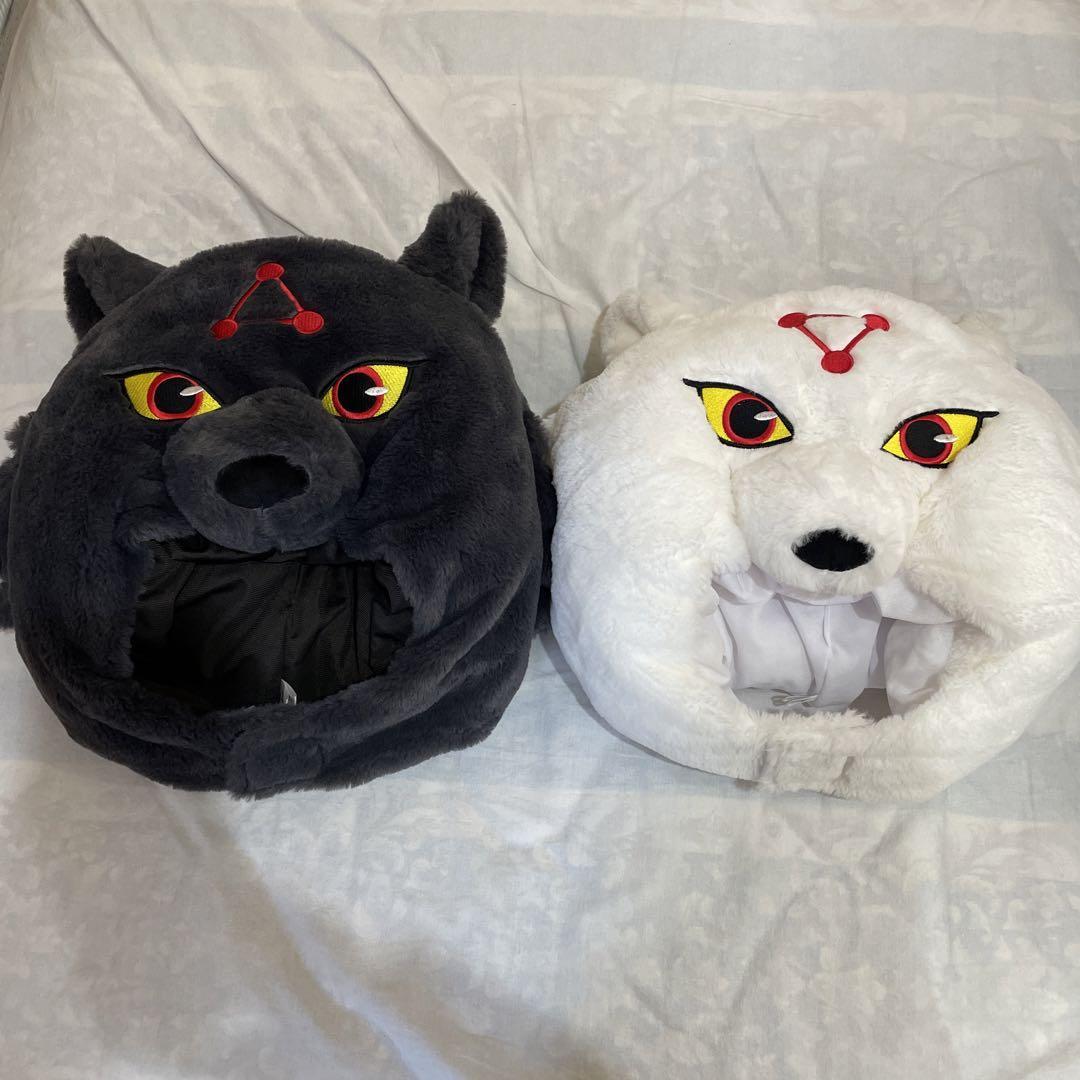 USJ Jujutsu Kaisen Divine Dogs Plush Fan Caps - Black and White 2