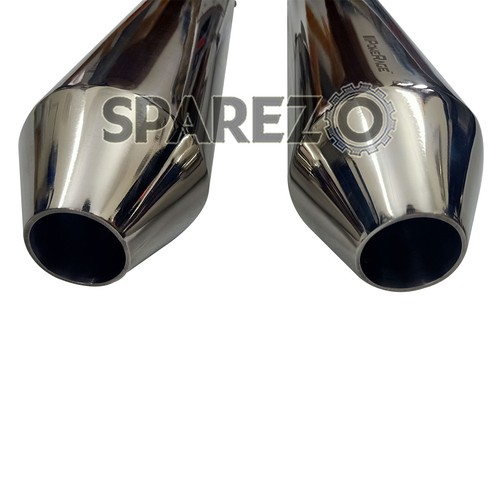 For Royal Enfield GT & Interceptor 650 Powerage Short Exhaust Silencer, Polished - Picture 5 of 6