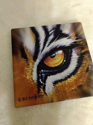 4 Tiger Life Coasters by Bernard 4" x 4" New without Tag - Picture 4 of 11