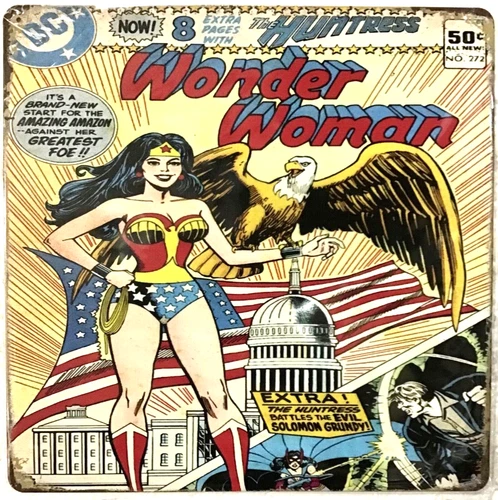 TIN SIGN new 12x12 square Wonder Woman sexy TV superhero eagle DC comic books