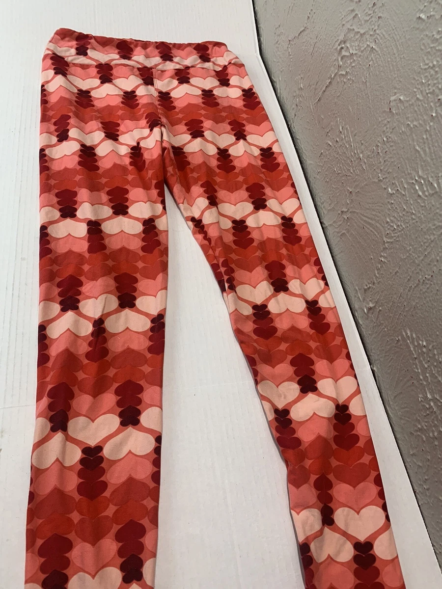 LuLaRoe Womens one size leggings hearts love valentines day