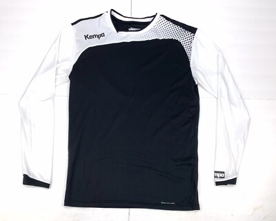 Kempa Men s Black & White Long Sleeve 2face Dry Tech Shirt Sz L