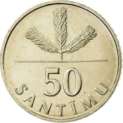 Latvian Coin Latvia 50 Santimu | Pine Tree | 1992 - 2009 | eBay