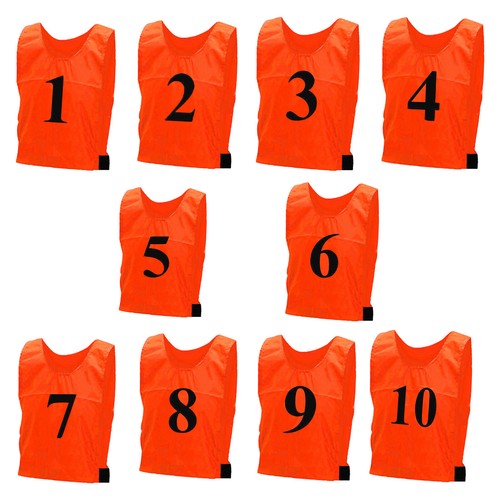 Mens Football KIT Training Bibs NUMBERED Vest Team Sports UNISEX 10 Pack rugby - Picture 2 of 18