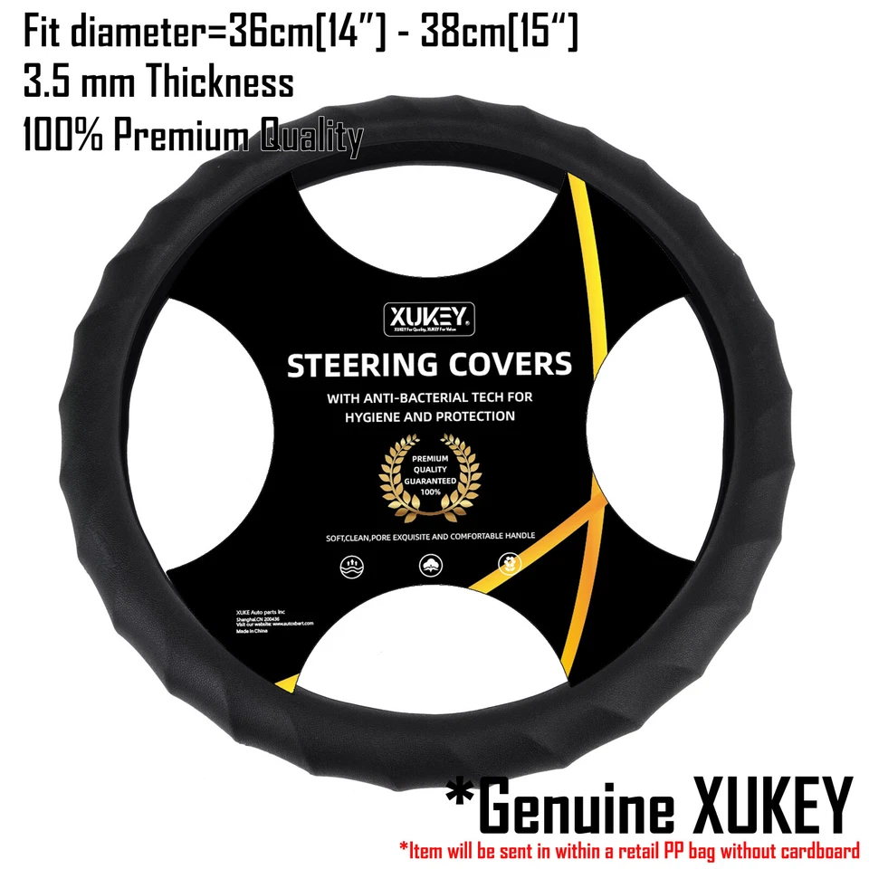 14"~15" Silicone Steering Wheel Cover Golve Auto Car Non-slip Leather Universal - Image 4 of 4